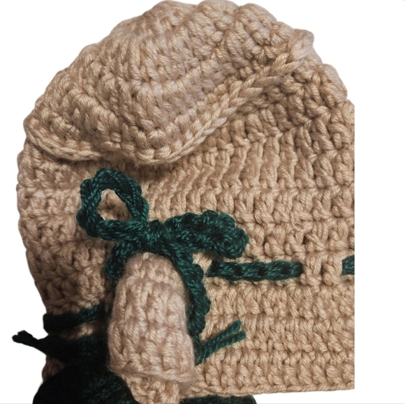 Hand Crafted Newborn 3-pc Set Crochet Photography props Hat diaper cover-up boot - Picture 10 of 17